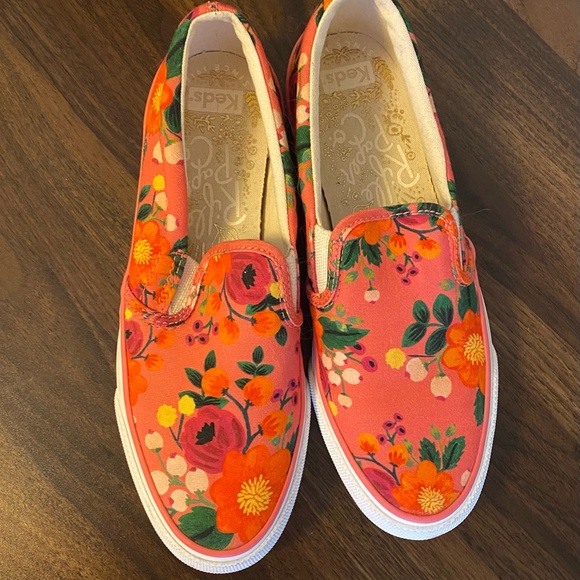Keds Floral Slip-On Shoes - Pink and Orange - Picture 2 of 3